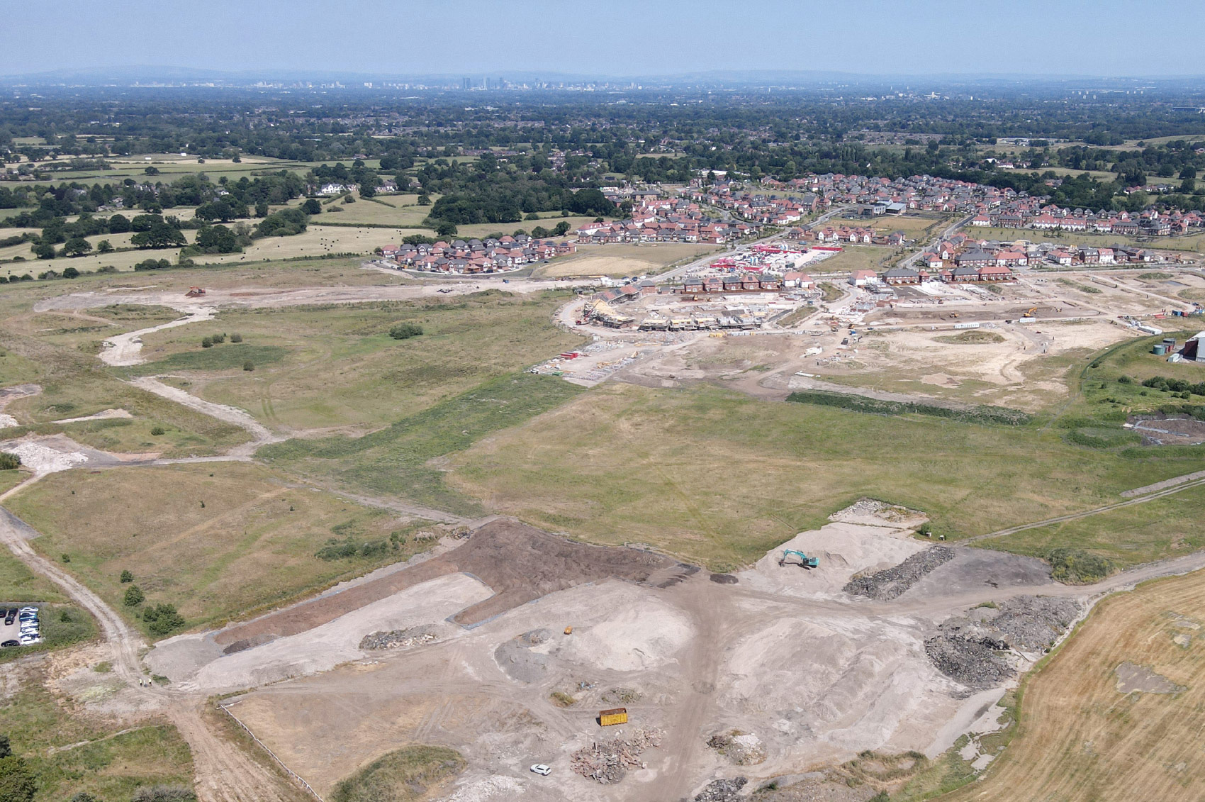 Aerial View looking northwards across the site